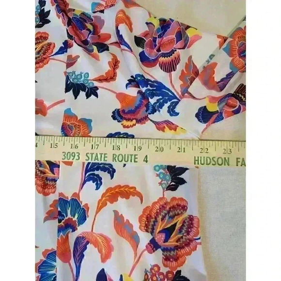 Slinky Brand Womens Cardigan Size M Open Front Lightweight Floral Art To Wear - Picture 9 of 13